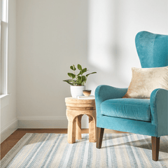Poppy Blue Handwoven Wool Rug - Our Boat House