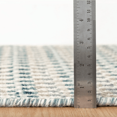 Poppy Blue Handwoven Wool Rug - Our Boat House