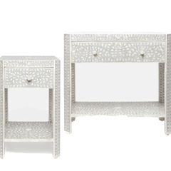 Prescott Inlay Bone Night Stands - Two Sizes - Our Boat House