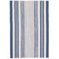 Quincy Stripe Handwoven Indoor/Outdoor Rug - Denim - Our Boat House