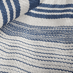 Quincy Stripe Handwoven Indoor/Outdoor Rug - Denim - Our Boat House