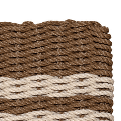 Rope Doormat - Beige & Palomino Farmhouse Stripe - Our Boat House