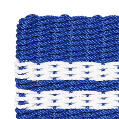 Rope Doormat - Blue & White Farmhouse Stripe - Our Boat House