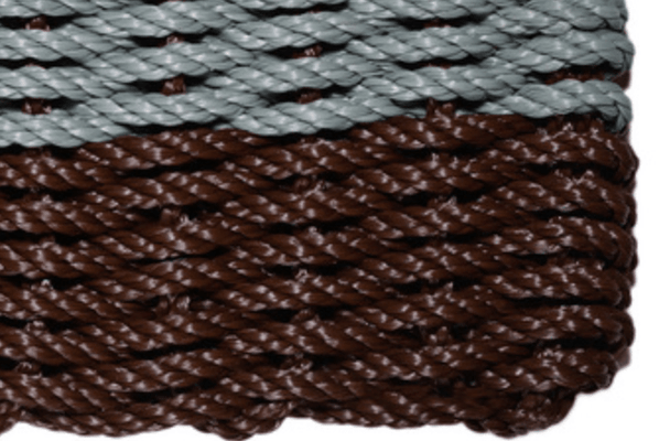 Rope Doormat - Brown & Bluestone Shoreline Stripe - Our Boat House