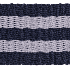 Rope Doormat - Dark Navy & Gray Shoreline Stripe - Our Boat House
