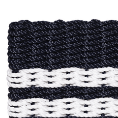 Rope Doormat - Dark Navy & White Farmhouse Stripe - Our Boat House