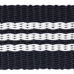 Rope Doormat - Dark Navy & White Farmhouse Stripe - Our Boat House