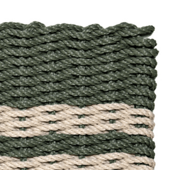 Rope Doormat - Fern & Palomino Farmhouse Stripe - Our Boat House