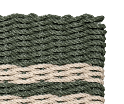 Rope Doormat - Fern & Palomino Farmhouse Stripe - Our Boat House