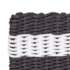 Rope Doormat - Slate & White Shoreline Stripe - Our Boat House