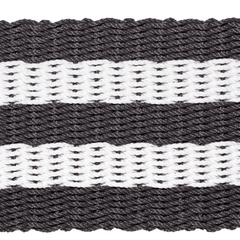 Rope Doormat - Slate & White Shoreline Stripe - Our Boat House