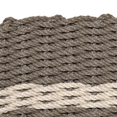 Rope Doormat - Taupe & Palomino Farmhouse Stripe - Our Boat House