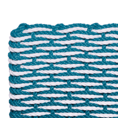 Rope Doormat - Teal & White Wave - Our Boat House