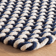 Rope Weave Indoor/Outdoor Rug - Navy & Ivory - Our Boat House