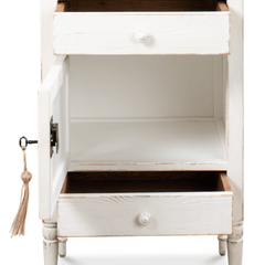 Rosalee Vintage Coastal Night Stand Two Tone Finish - Left Hinge - Our Boat House