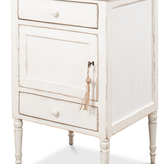 Rosalee Vintage Coastal Night Stand Two Tone Finish - Left Hinge - Our Boat House