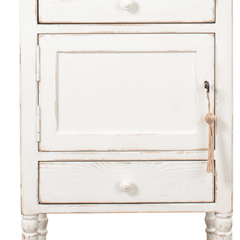 Rosalee Vintage Coastal Night Stand Two Tone Finish - Left Hinge - Our Boat House