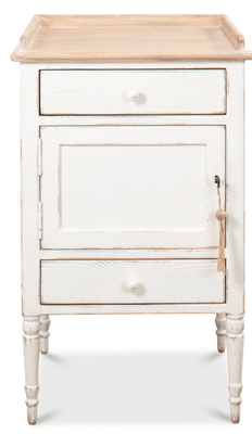 Rosalee Vintage Coastal Night Stand Two Tone Finish - Left Hinge - Our Boat House