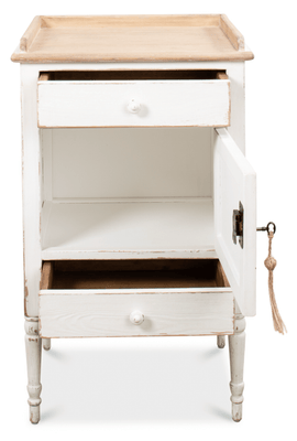 Rosalee Vintage Coastal Night Stand Two Tone Finish - Right Hinge - Our Boat House