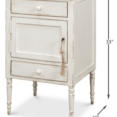 Rosalee Vintage Coastal Side Table - Left Hinge - Our Boat House