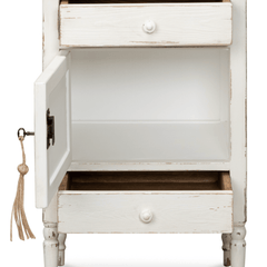 Rosalee Vintage Coastal Side Table - Left Hinge - Our Boat House