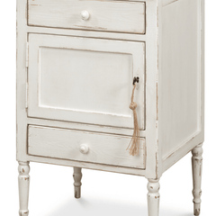 Rosalee Vintage Coastal Side Table - Left Hinge - Our Boat House