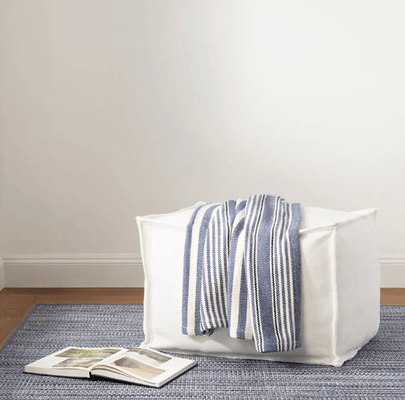 Rugby Stripe Denim Throw - Our Boat House