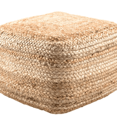 Sabal Jute Square Pouf - Our Boat House