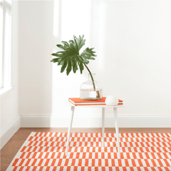 Sailing Stripe Tangerine Handwoven Indoor/Outdoor Rug - Our Boat House
