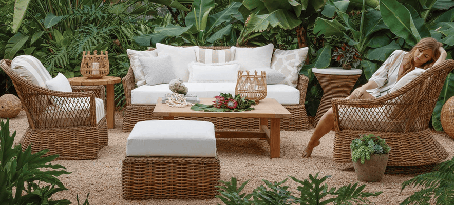 Sarasota Outdoor Wicker Swivel Glider - Raffia - Our Boat House