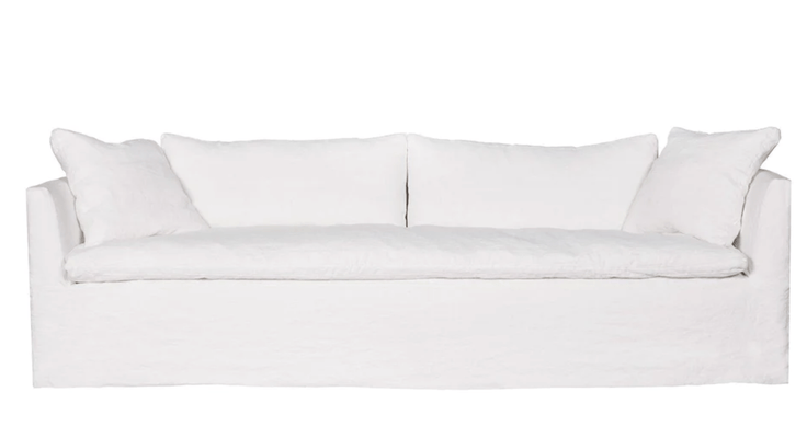 Sardinia Slipcovered 108in Curved Sofa - Our Boat House