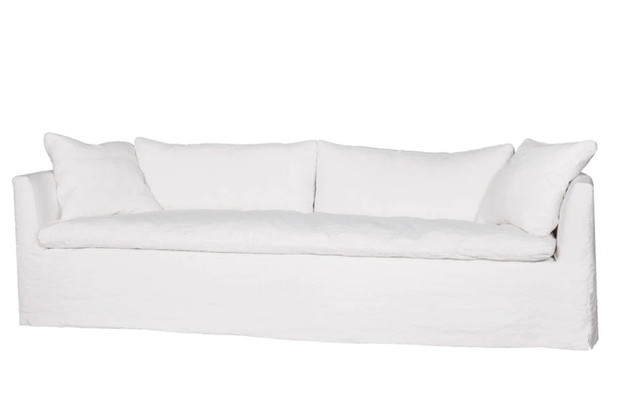 Sardinia Slipcovered 96in Curved Sofa - Our Boat House
