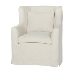 Sardinia Slipcovered Swivel 40in Tall Wing Chair - Our Boat House