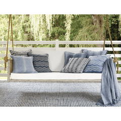 Scout Embroidered French Blue Indoor/Outdoor Decorative Pillow - Our Boat House
