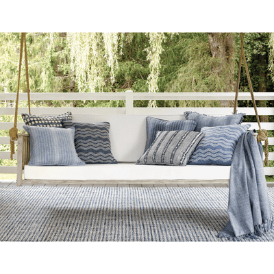 Scout Embroidered French Blue Indoor/Outdoor Decorative Pillow - Our Boat House