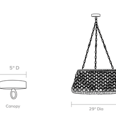 Sea Folly Woven Abaca Chandelier - Our Boat House