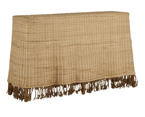 Seaside Woven Skirted Console Table - Our Boat House