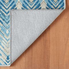 Seneca Blue Machine Washable Rug - Our Boat House