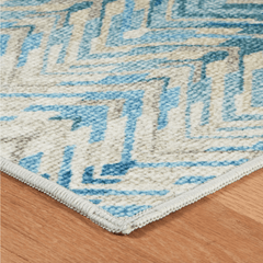 Seneca Blue Machine Washable Rug - Our Boat House