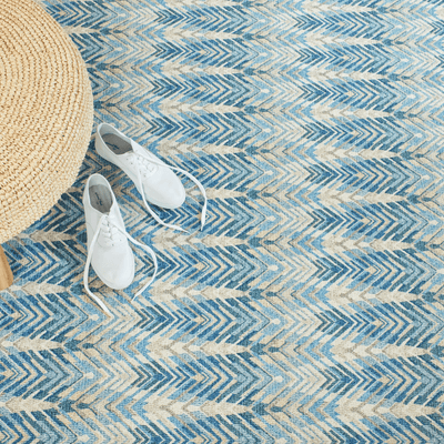 Seneca Blue Machine Washable Rug - Our Boat House