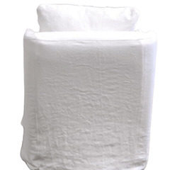Skipper Belgium White Linen Swivel Slipcovered Chair - Our Boat House
