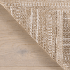 Skipper Stripe Handwoven Indoor/Outdoor Rug - Khaki - Our Boat House