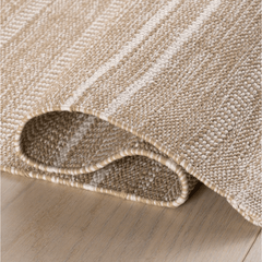 Skipper Stripe Handwoven Indoor/Outdoor Rug - Khaki - Our Boat House