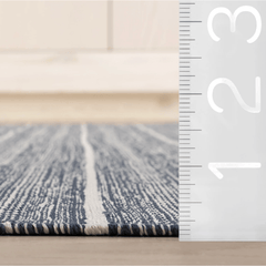 Skipper Stripe Handwoven Indoor/Outdoor Rug - Navy - Our Boat House
