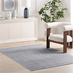 Skipper Stripe Handwoven Indoor/Outdoor Rug - Navy - Our Boat House