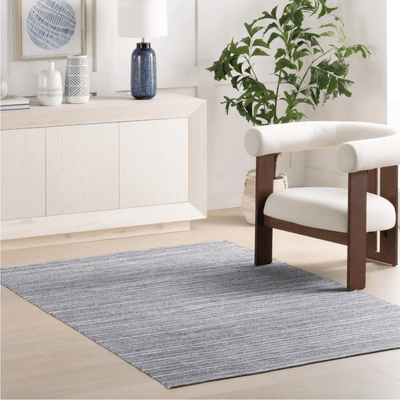 Skipper Stripe Handwoven Indoor/Outdoor Rug - Navy - Our Boat House