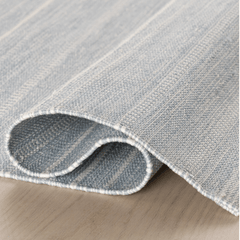 Skipper Stripe Handwoven Indoor/Outdoor Rug - Swedish Blue - Our Boat House