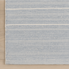 Skipper Stripe Handwoven Indoor/Outdoor Rug - Swedish Blue - Our Boat House