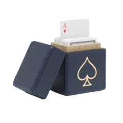 Spade Leather Playing Card Box Set s/2 - Dark Navy - Our Boat House