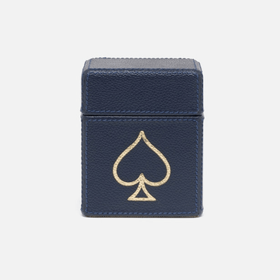 Spade Leather Playing Card Box Set s/2 - Dark Navy - Our Boat House